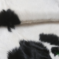 Luxury Black & White Goat Skin Rug - Modern Chic Decor, Natural Softness, Hypoallergenic, Eco-Friendly, Unique Pattern, Non-Slip Backing