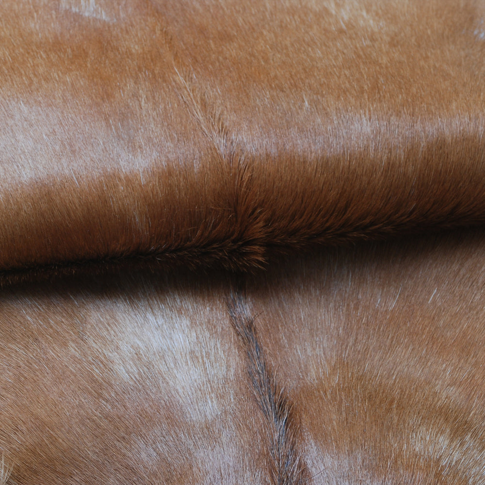 Luxurious Brown and Black Genuine Goat Hide Rug - Premium Hair-On Goat Skin Rug - Celestial Leather Limited