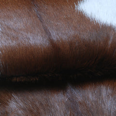 Handcrafted Dark Brown Goat Skin Rug - Genuine Leather for Luxurious Décor