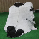 Hair-On Goat Skin Rug - Black and White Design for Unique Living Spaces