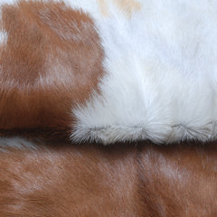 Rustic Dark Brown Goat Hide Rug - Genuine Leather for Timeless Home Styling