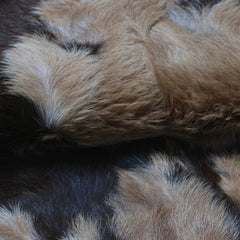 Handcrafted Tri-Color Goat Skin Rug - Soft and Durable for Elegant Interiors