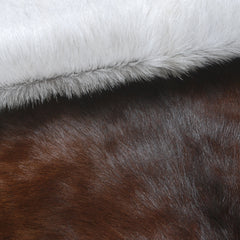 Luxury Brown and White Goat Hide Rug - Natural Premium Hair-On Goat Skin Rug - Handcrafted Eco-Friendly Home Decor