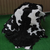 Natural Black and White Goat Hide Rug - Luxurious and Stylish Floor Accent