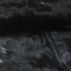 Luxury Black & White Goatskin Rug - Modern Décor, Soft - Pet-Friendly, Unique Natural Hair on Leather, Eco-Friendly Wall Art