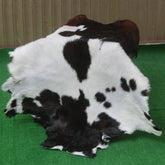 Luxury Black & White Goat Skin Rug Wall Decor - Natural Hair On Leather, Soft and Hypoallergenic - Sustainable Eco-Friendly Home Accent - Celestial Leather Limited