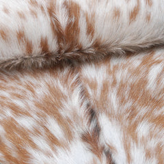 Brown and White Handmade Goat Skin Rug – Classic Elegance for Your Home