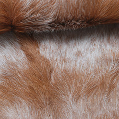 Luxurious Brown and White Goat Hide Rug - Premium Hair-on Goat Skin Rug - Handcrafted Elegance for Your Home - Eco-Friendly and Stylish - Celestial Leather Limited