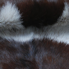 Luxurious Dark Brown Goat Skin Rug - Genuine Hair-On Leather for Elegant Décor