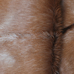 Luxuriously Soft Dark Brown & White Genuine Goat Fur Rug - Eco-Friendly, Non-Shedding, and Hypoallergenic - Unique Patterns - Handcrafted