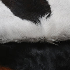 Handcrafted Black and White Goat Skin Rug - Soft and Durable Hair-On Leather