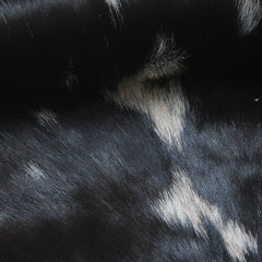 Premium Black and White Goat Skin Rug - Genuine Hair-On Leather for Home Décor