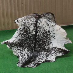 Sophisticated Black & White Goat Skin Rug - Genuine Goathide with Bold Graphic Pattern - Hypoallergenic - Non-Shedding - Eco-Friendly Floor - Celestial Leather Limited