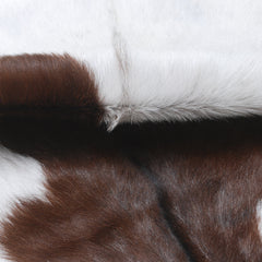 Luxurious Dark Brown Goat Skin Rug - Genuine Hair-On Leather for Elegant Décor