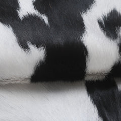 Handcrafted Black and White Goat Skin Rug - Soft and Durable Hair-On Leather