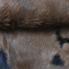 Black and Brown Handmade Goat Skin Rug – Rustic Charm for Your Home