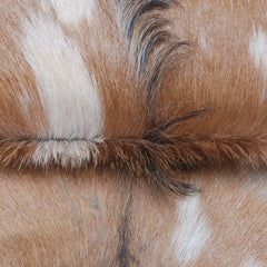 Brown and White Handmade Goat Skin Rug – Classic Elegance for Your Home