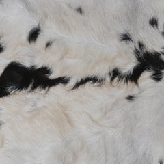 Luxurious Black and White Goat Skin Rug - Natural Hair-On Leather for Home Styling
