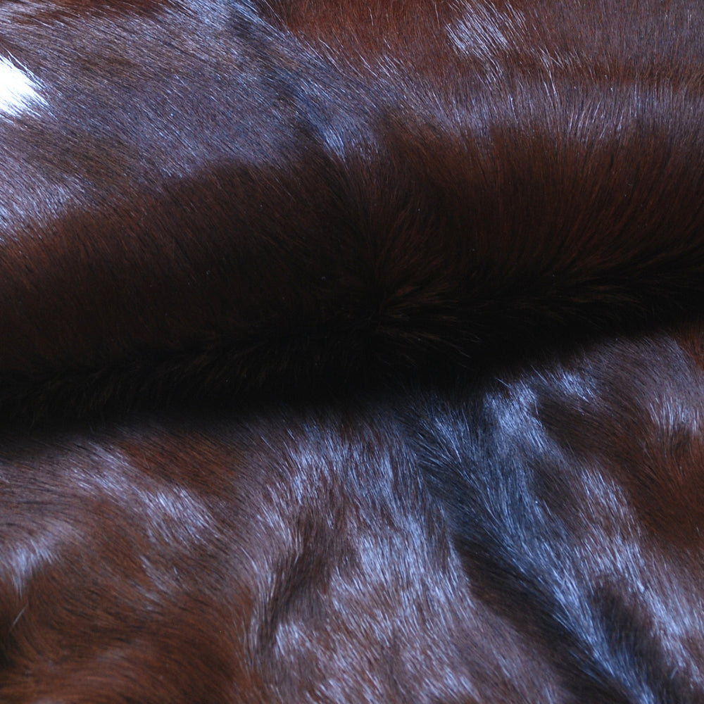 Luxurious Brown and White Goat Hide Rug - Premium Handcrafted Hair-On Goatskin Rug for Elegant Home Decor - Celestial Leather Limited