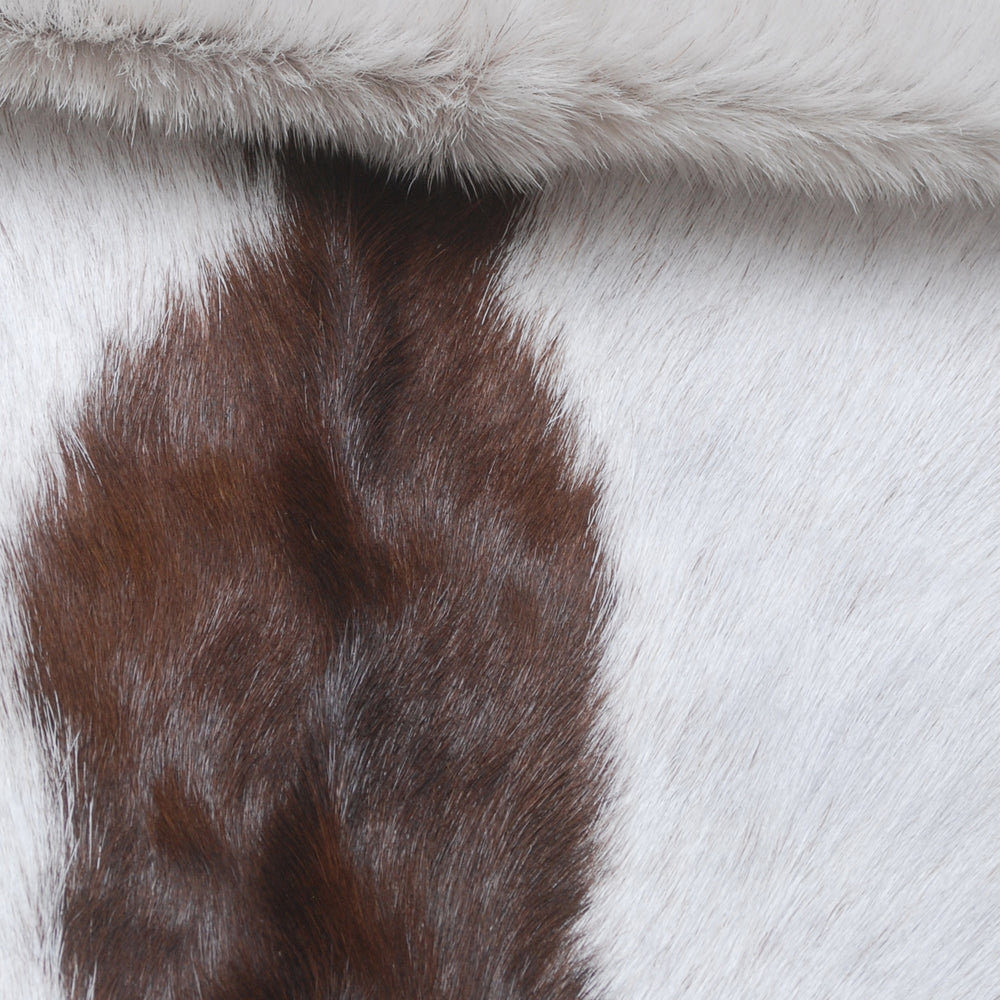 Luxury Brown & White Goat Hide Rug - Premium Hair-on Skin - Eco-Friendly - Hypoallergenic - Handcrafted Elegance for Any Room - Celestial Leather Limited