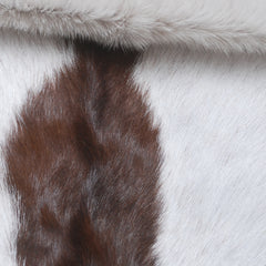 Luxury Brown & White Goat Hide Rug - Premium Hair-on Skin - Eco-Friendly - Hypoallergenic - Handcrafted Elegance for Any Room - Celestial Leather Limited