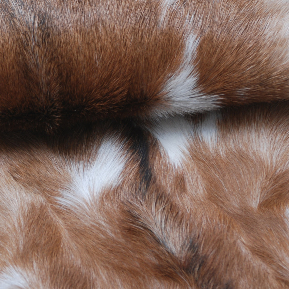 Luxury Brown & White Goat Skin Rug - Premium Handcrafted Hide Rug for Home Decor - Celestial Leather Limited