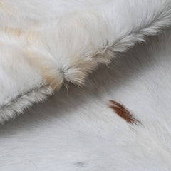 Luxury Brown and White Goat Hide Rug | Premium Hair-On Skin | Non-Slip Suede Back | Sustainable & Eco-Friendly | Handcrafted Elegance