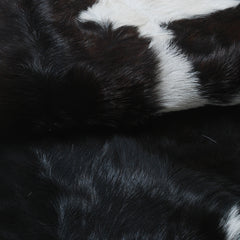 Luxurious Black & White Goat Skin Rug -Modern Home Décor