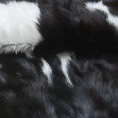 Luxurious Black and White Goat Skin Rug - Modern Home Décor - Celestial Leather Limited