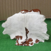 Luxurious Handmade Brown & White Goat Skin Rug - Soft, Durable & Eco-Friendly - Statement Piece for Home Decor - Celestial Leather Limited