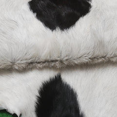 Luxurious Black and White Goat Skin Rug - Natural Hair-On Leather for Home Styling