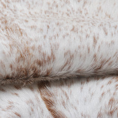 Rustic Brown and White Goat Skin Rug - Unique Pattern for Modern and Classic Décor