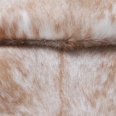Luxurious Brown and White Goat Hide Rug - Premium Hair-On Natural Goatskin with Unique Patterns and Non-Slip Suede Back - Celestial Leather Limited