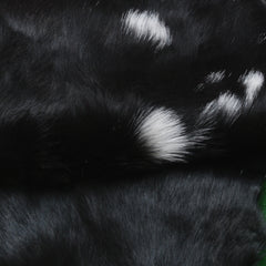 Authentic Hair-On Goat Skin Rug - Black and White Pattern for Luxe Décor