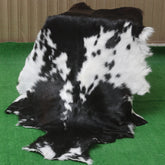 Genuine Goat Skin Rug - Black and White Pattern for Rustic Home Style