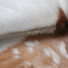 Rustic Brown and White Goat Skin Rug - Unique Pattern for Modern and Classic Décor