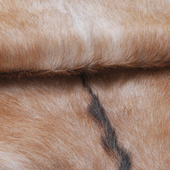 Luxury Brown and White Goat Hide Rug with Unique Patterns | Premium Hair-On Goat Skin Rug for Home Decor