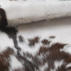 Luxurious Brown & White Goat Skin Rug - Soft, Durable, and Eco-Friendly - Handmade Pure Goat Skin Floor Rug - Non-Slip Suede Back