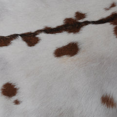 Luxurious Brown and White Goat Hide Rug - Premium Hair-On Goat Skin Rug - Natural, Sustainable, and Handcrafted Beauty