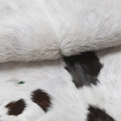 Luxurious Black and White Goat Skin Rug - Natural Hair-On Leather for Home Styling