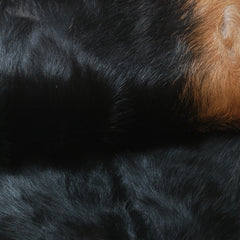 Black and Brown Handmade Goat Skin Rug – Rustic Charm for Your Home