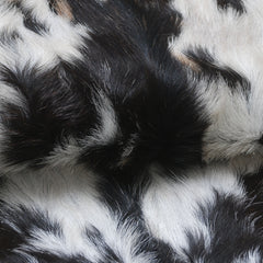 Decorative Black and White Goat Skin Rug - Genuine Leather for Sophisticated Spaces