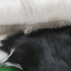 Rustic Black and White Goat Hide Rug - Perfect for Floor or Wall Décor