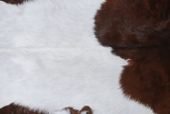 Luxury Brown and White Goat Hide Rug - Natural Premium Hair-On Goat Skin Rug - Handcrafted Eco-Friendly Home Decor