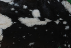 Premium Black and White Goat Skin Rug - Genuine Hair-On Leather for Home Décor