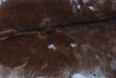 Authentic Dark Brown Goat Hide Rug - Unique Pattern for Modern and Classic Décor