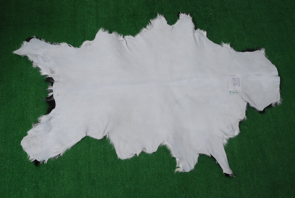 Luxury Black & White Genuine Leather Goat Skin Rug for Modern Sophistication - Style - Celestial Leather Limited