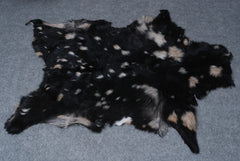 Handcrafted Black and White Goat Skin Rug - Soft and Durable Hair-On Leather