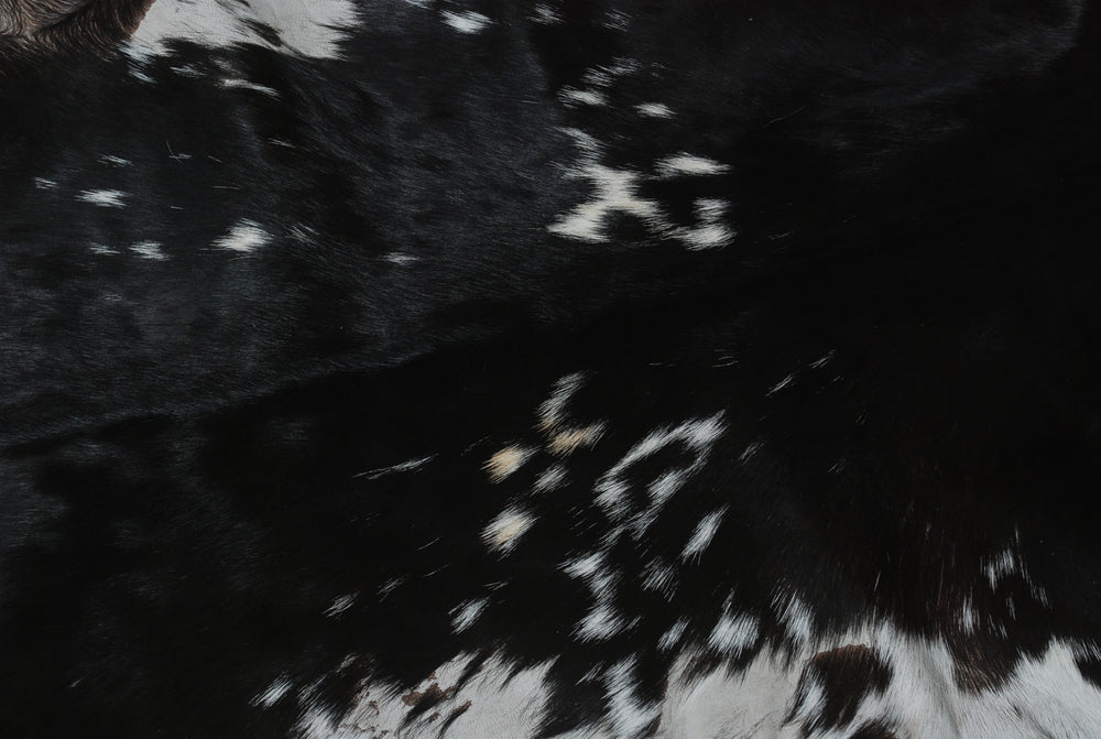 Striking Black & White Goat Skin Rug - Soft, Hypoallergenic, - Stylish Home Décor Accent - Celestial Leather Limited