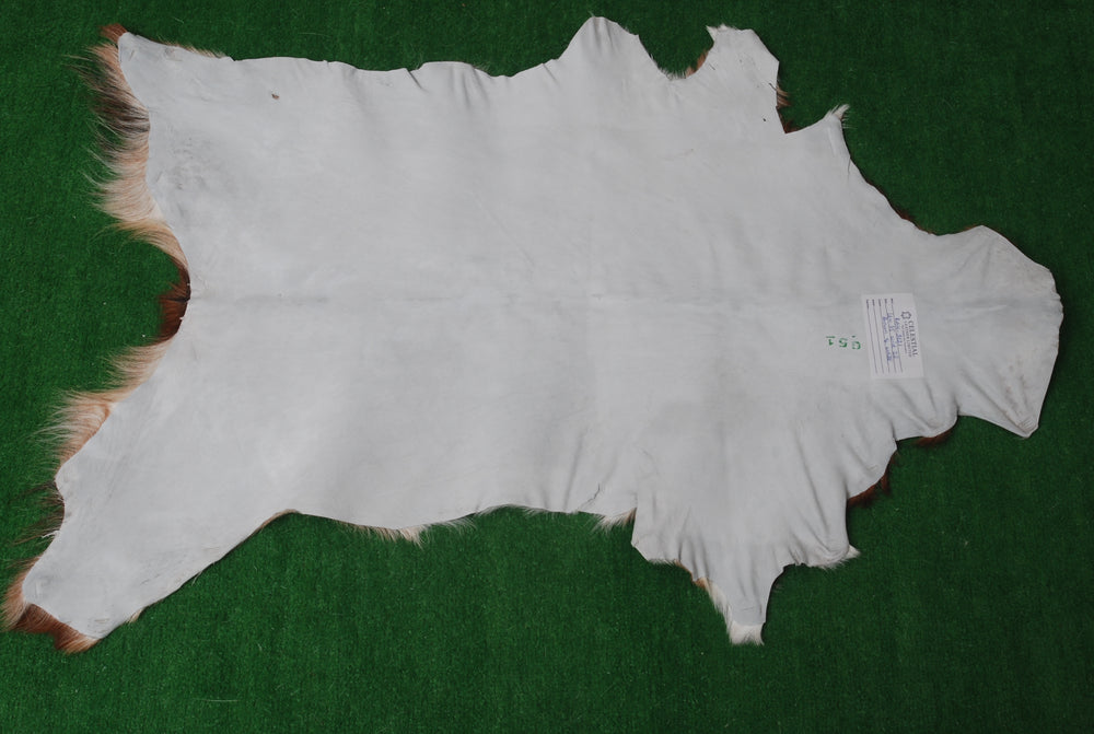 Luxurious Brown & White Goat Skin Rug - Soft, Durable, and Eco-Friendly - Handmade Pure Goat Skin Floor Rug - Non-Slip Suede Back - Celestial Leather Limited